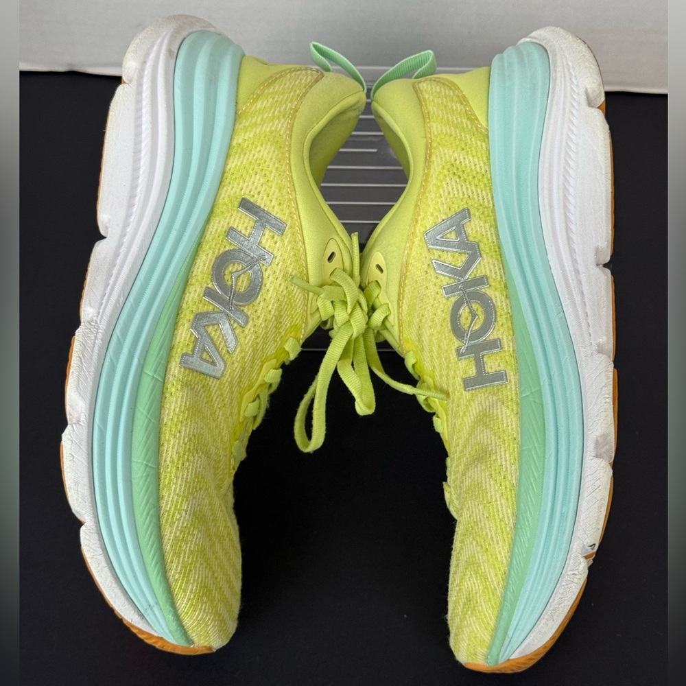 HOKA Gaviota 5 Running Shoes Womens Size  8 Yellow Lime Cushioned Stability Road - Picture 4 of 11